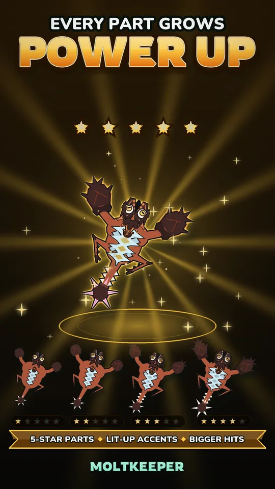 Every part grows to five stars